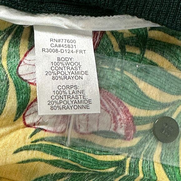 Sandrine Rose Butterfly Fern Wool Mixed Media Sweater Oversized Women M NWT - Picture 10 of 11